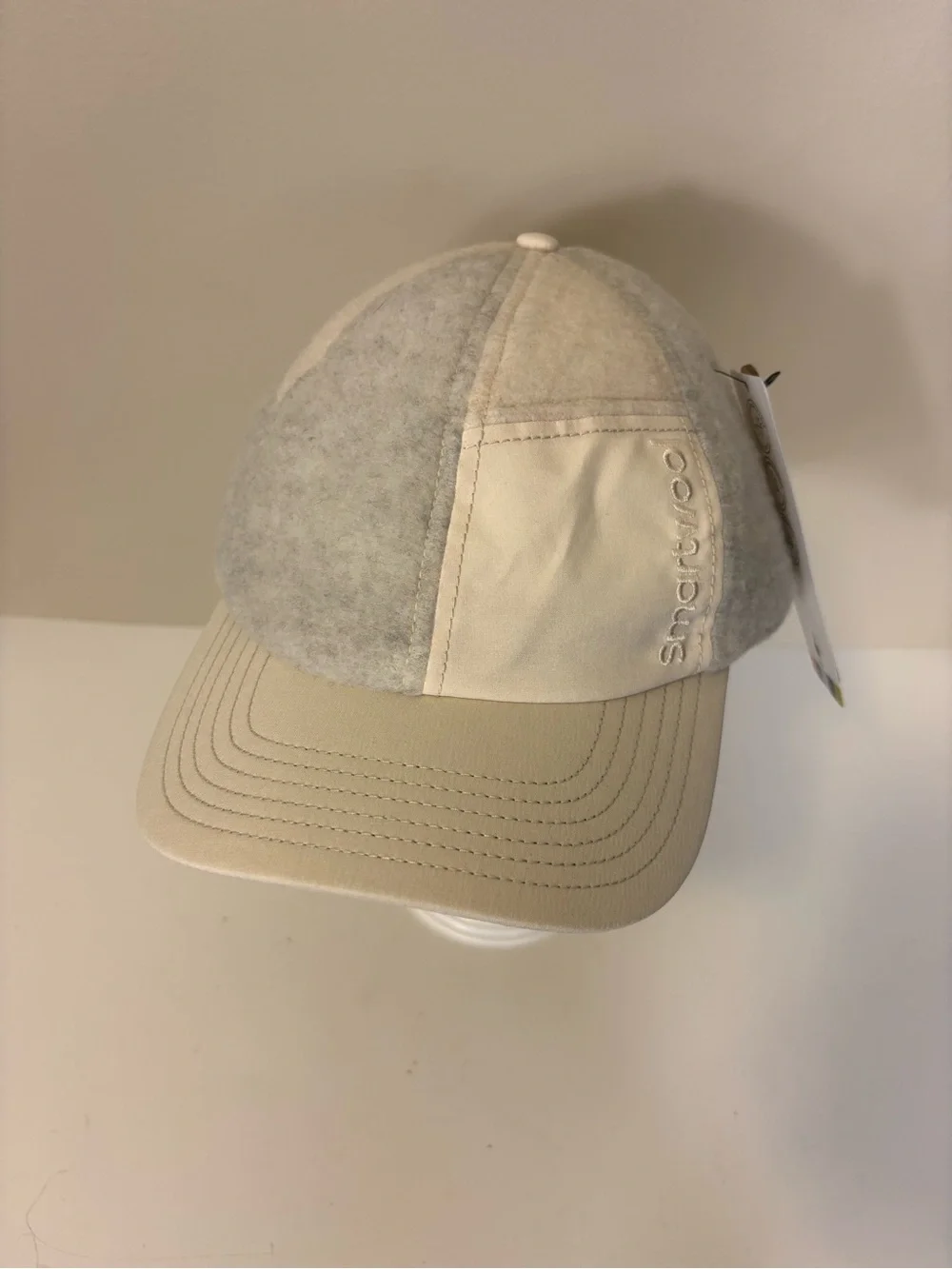 New Smartwool Cream & Light Gray Merino Wool Baseball Cap Unisex